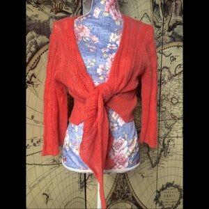 Soft Surroundings Tie Front Cardigan Soft Wool
Mohair Cable Knit Sweater Size L